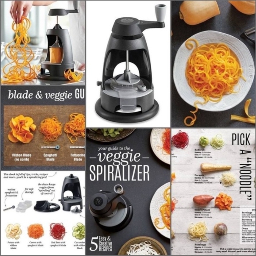 The Pampered Chef Black and Silver Veggie Spiralizer
